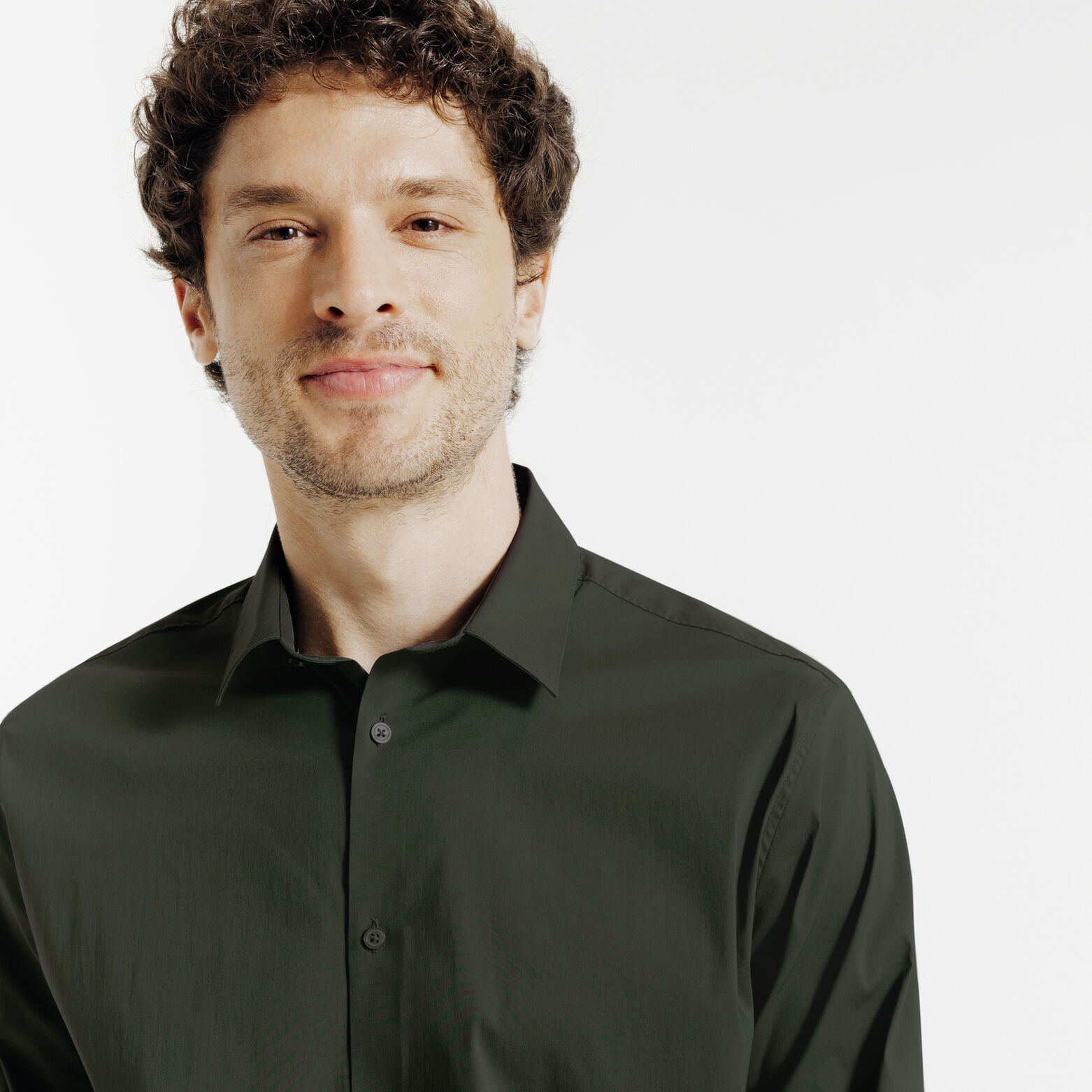 Chemise slim unie coton