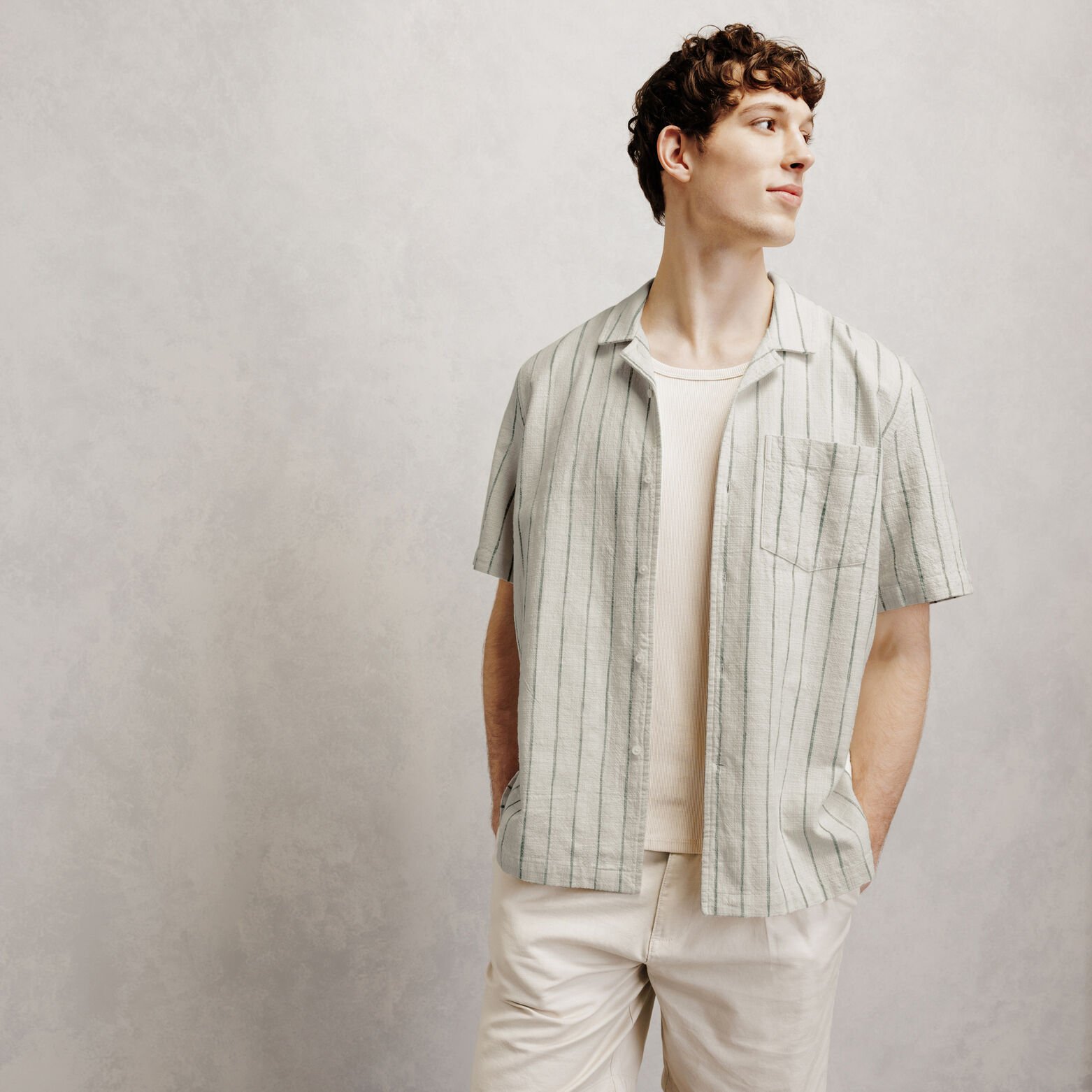 Chemisette en coton ray&eacute;e
