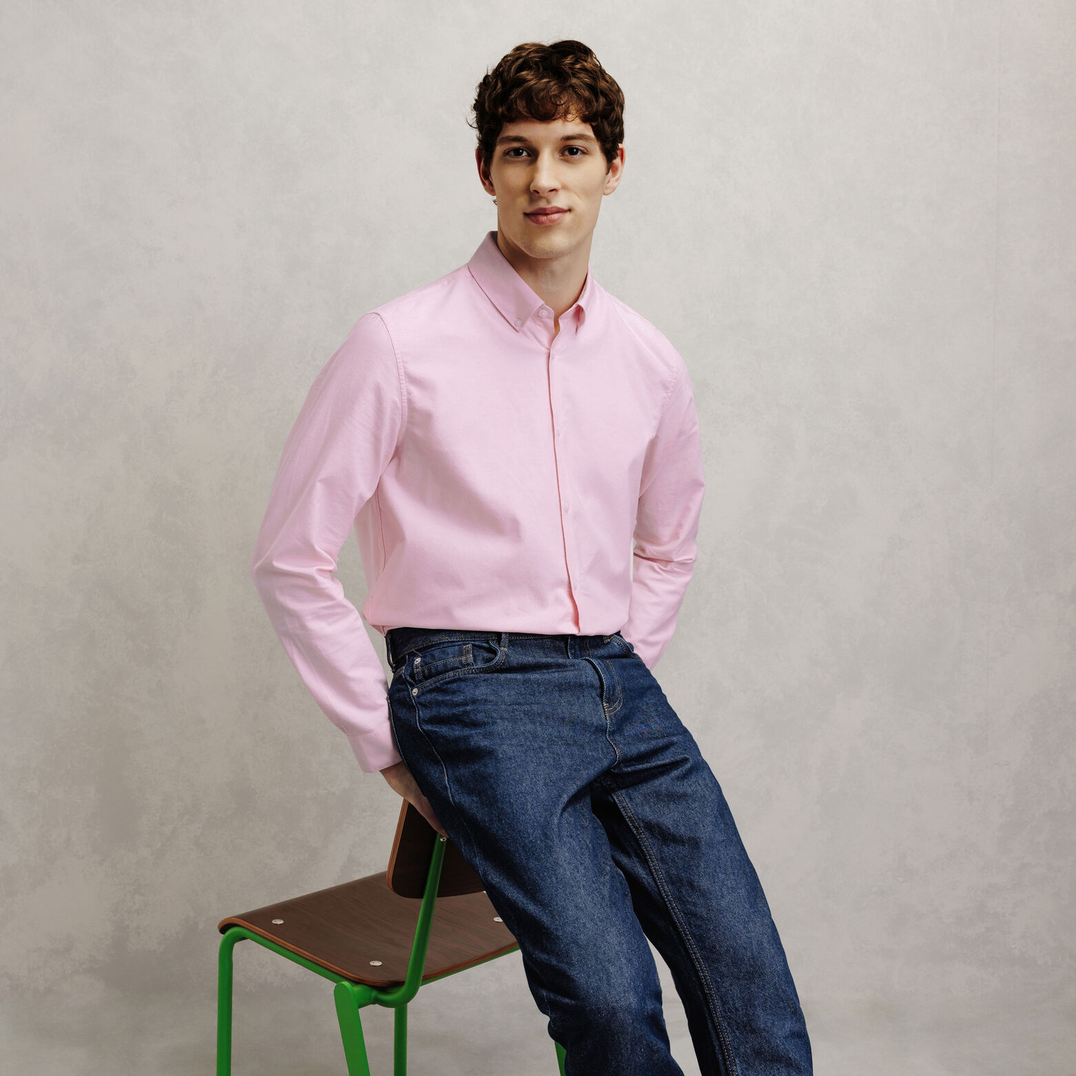 Chemise en coton regular unie