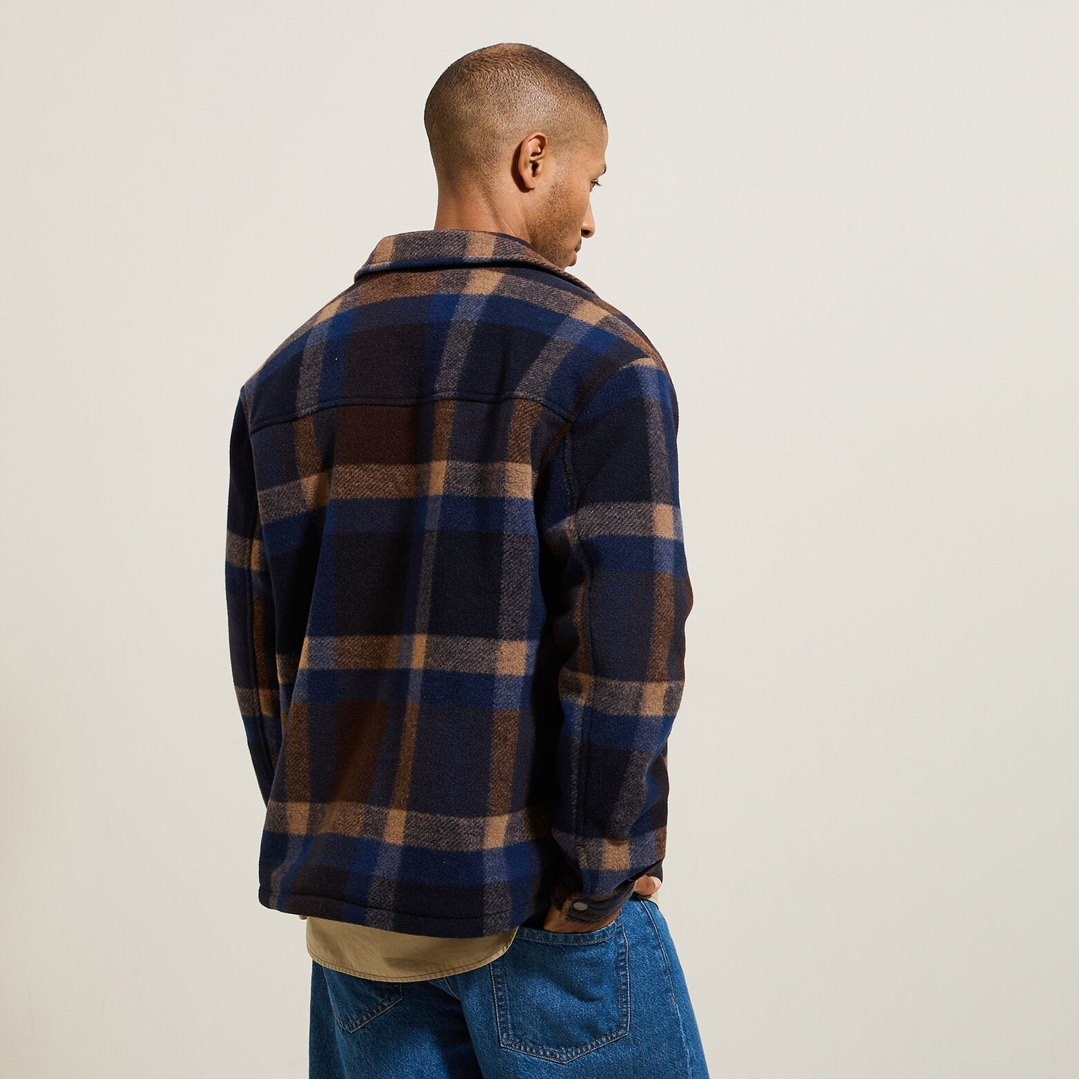 Surchemise à carreaux doublée en sherpa