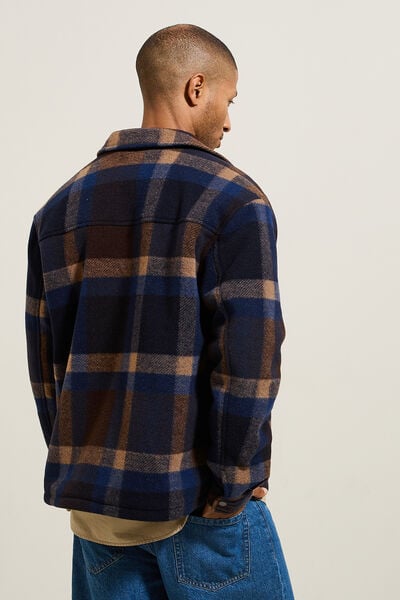 Surchemise à carreaux doublée en sherpa