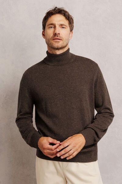 Pull col roul&eacute; m&eacute;rinos cachemire