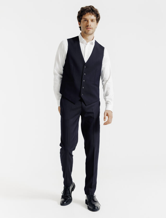 Slim effen kostuumgilet