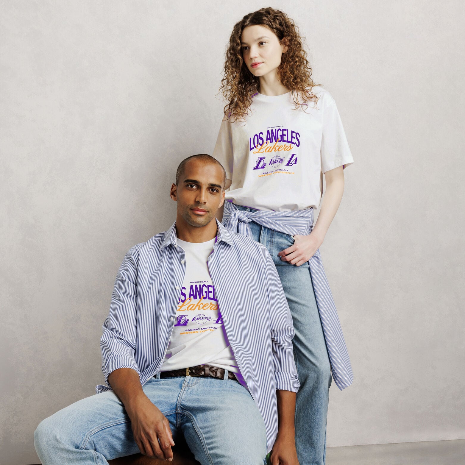 T-shirt met print Los Angeles Lakers NBA-licentie
