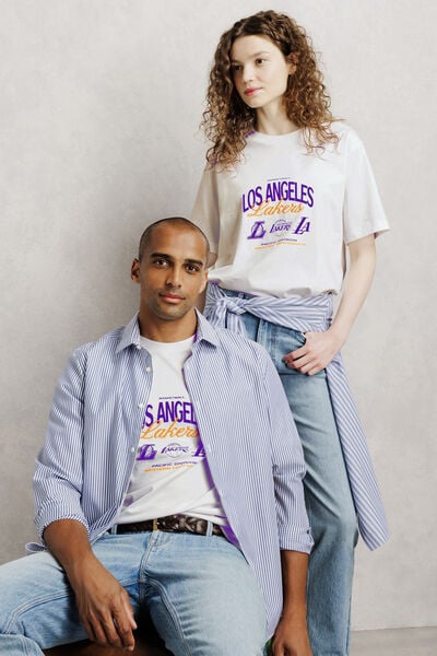 T-shirt met print Los Angeles Lakers NBA-licentie