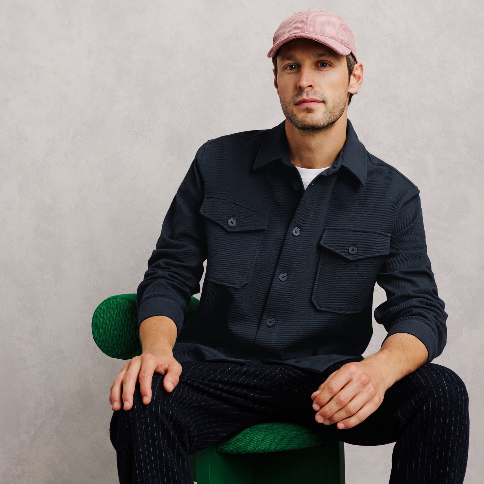 Surchemise twill col fran&ccedil;ais