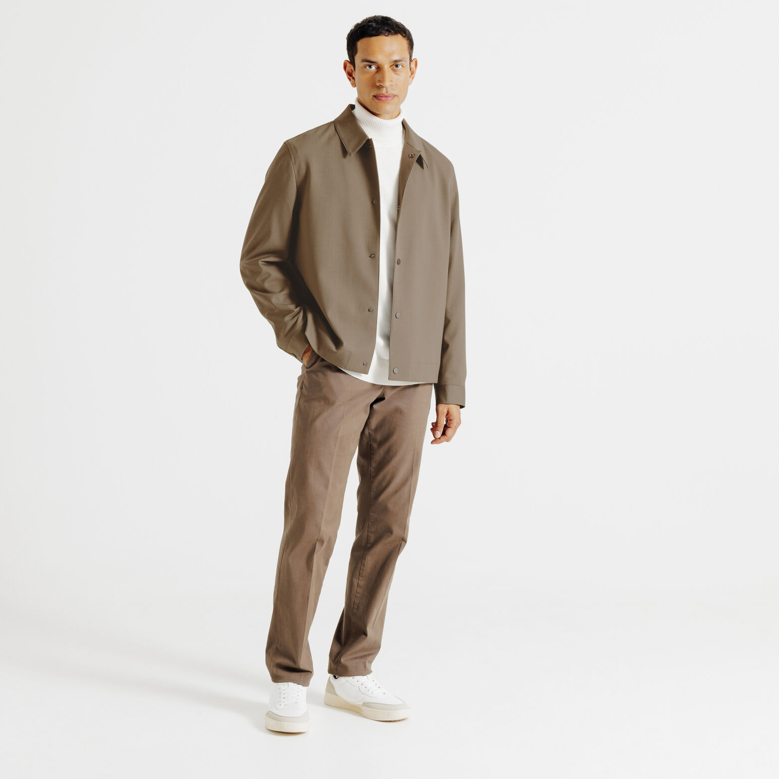 Vest hemdskraag met drukknopen