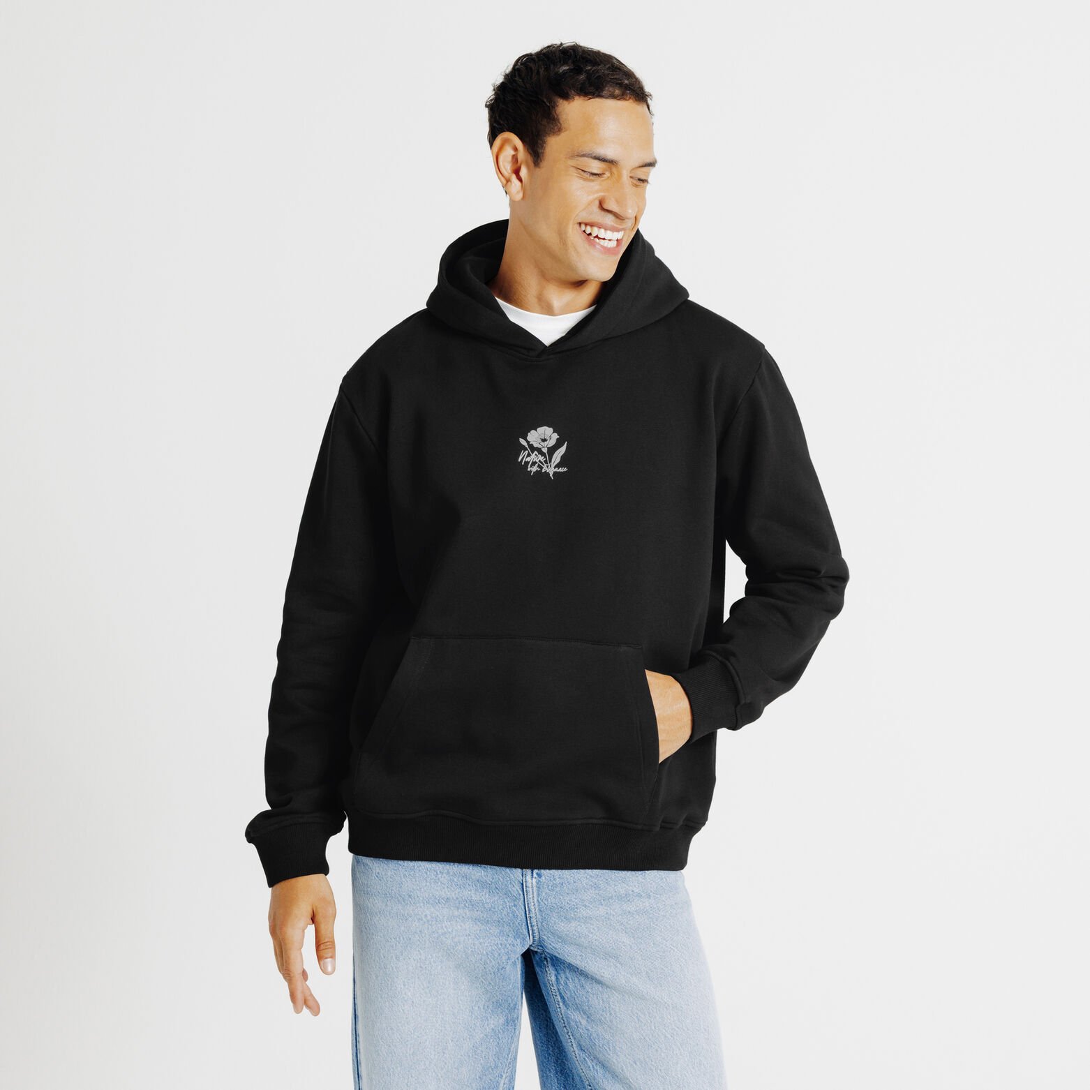 Sweat &agrave; capuche imprim&eacute; fleurs