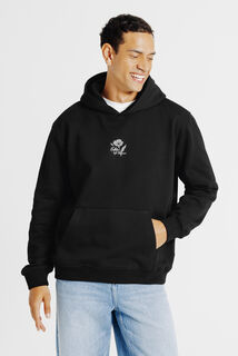 Sweat &agrave; capuche imprim&eacute; fleurs