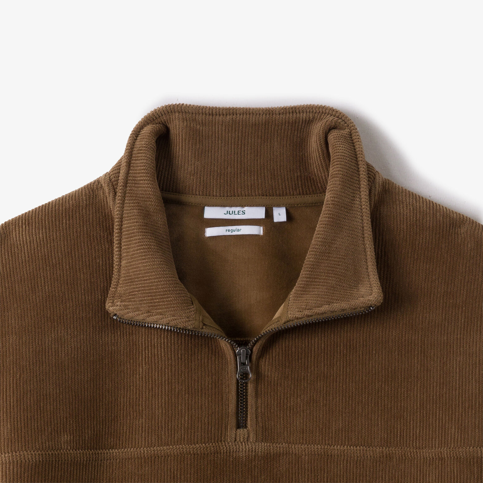 Sweater met opstaande ritskraag in fluweel