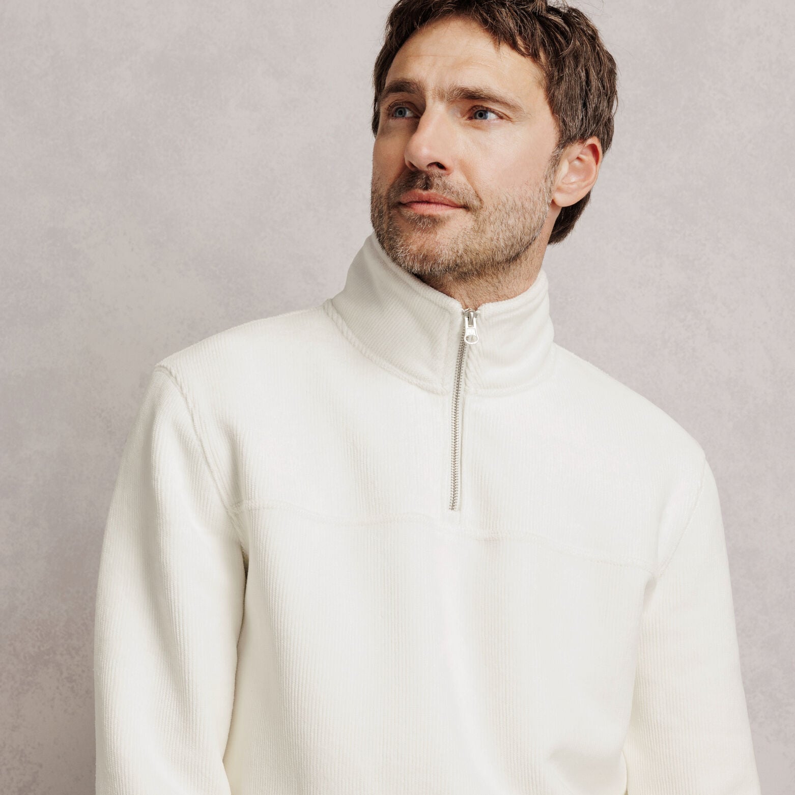 Sweat col montant zipp&eacute; en velours