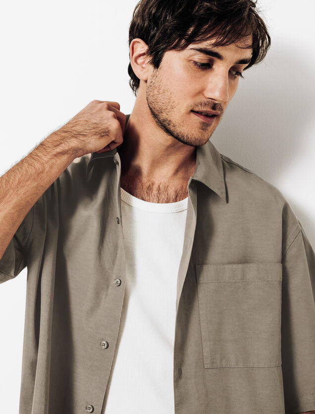 Chemisette en coton TENCEL&iquest;Lyocell unie boxy