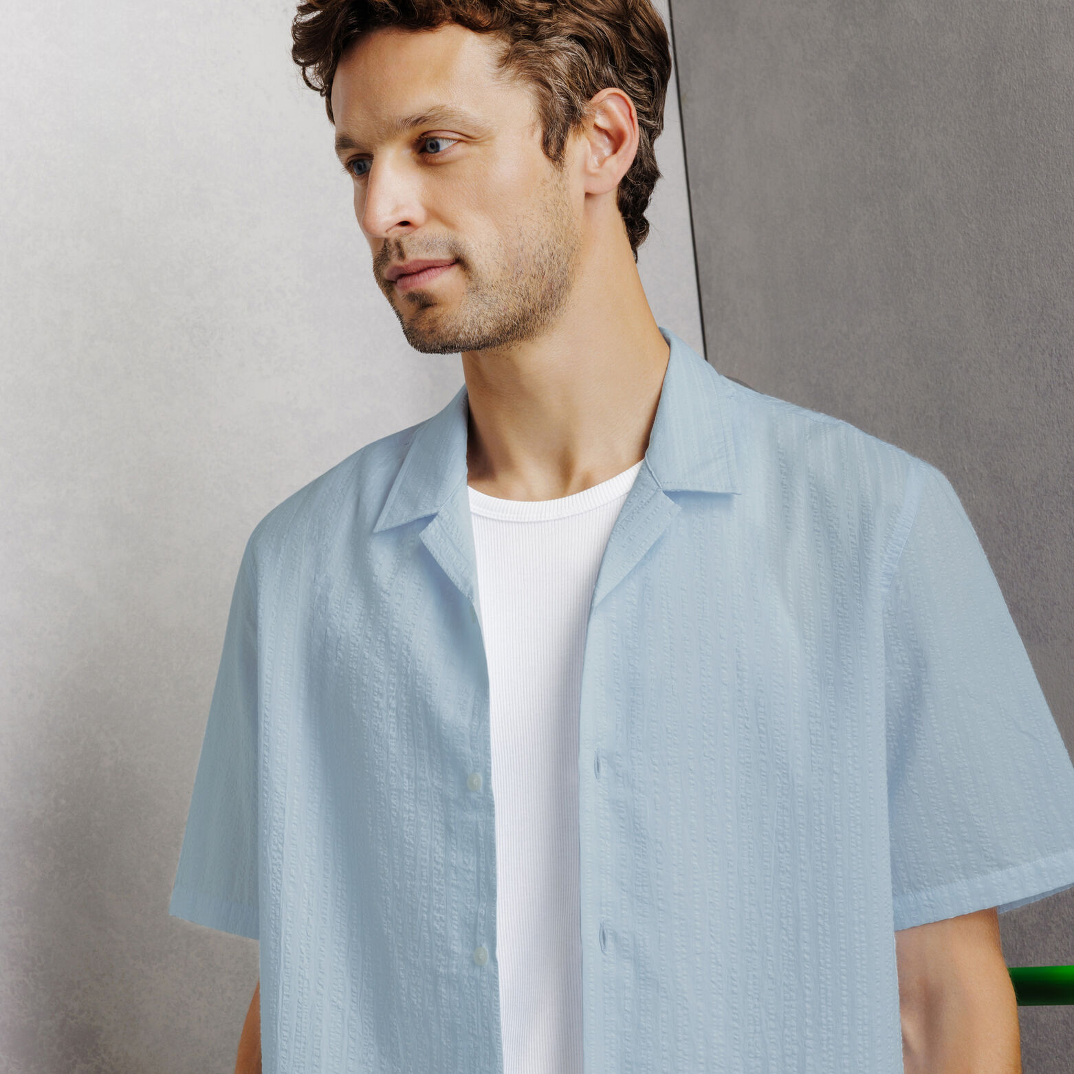 Chemisette col requin coton unie