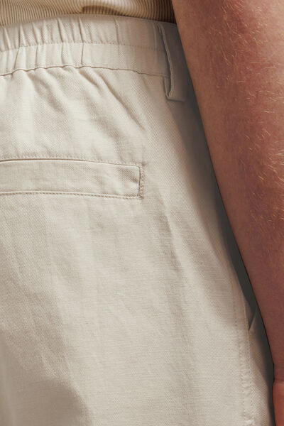 Pantalon chino coton lin tapered