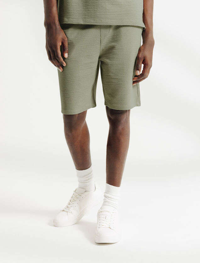 Bermuda en maille seersucker