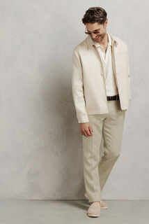 Straight fit chinobroek in 100% linnen