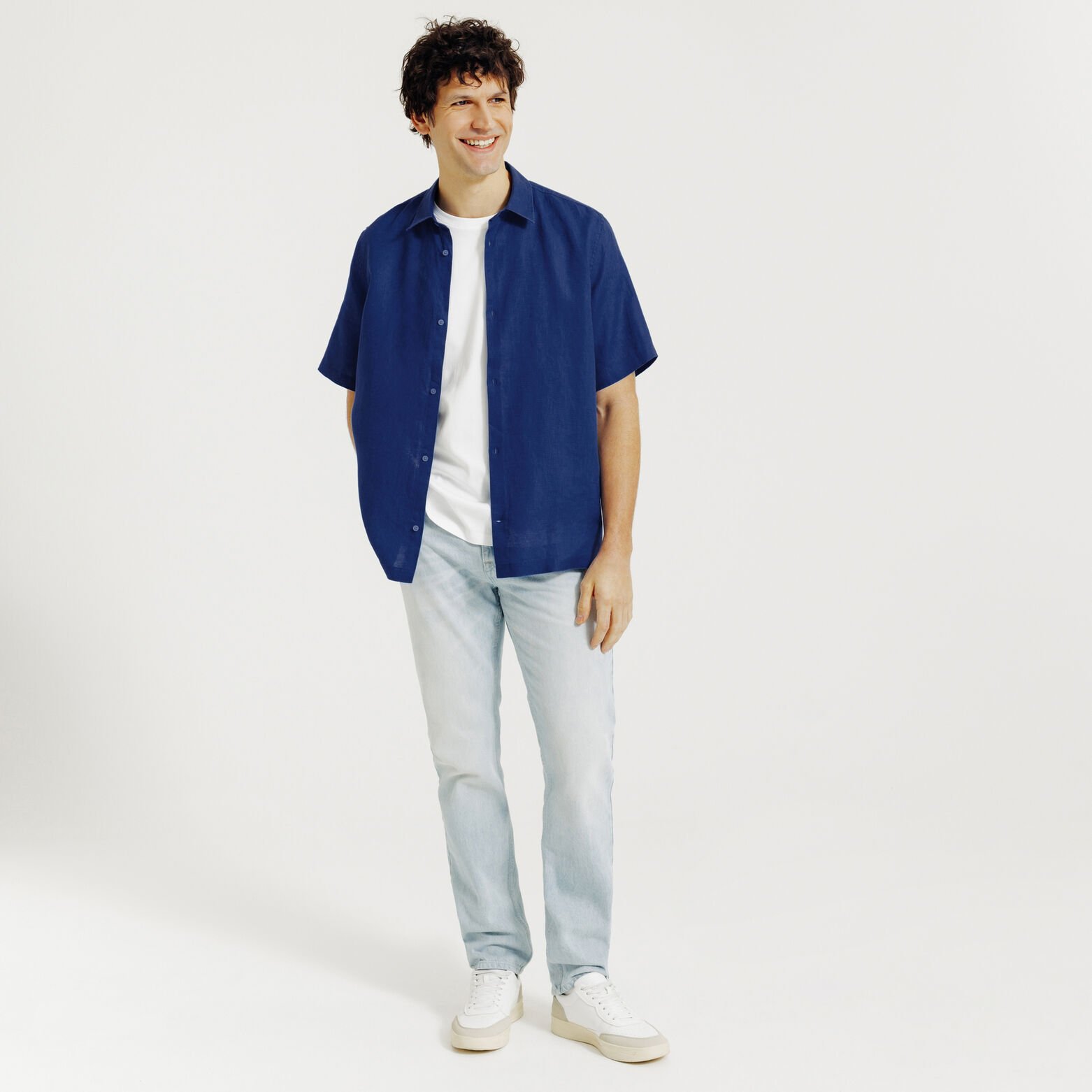 Chemisette en coton lin unie