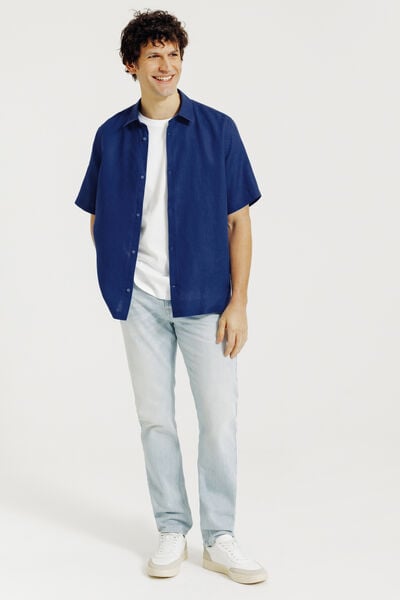 Chemisette en coton lin unie