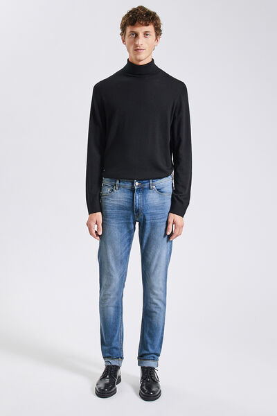 Slim jeans met hennep en gerecycled polyester