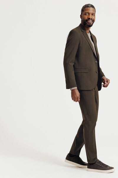 Costume 2 pi&egrave;ces slim bi-stretch - Marron