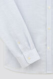 Chemise regular à rayures en coton lin