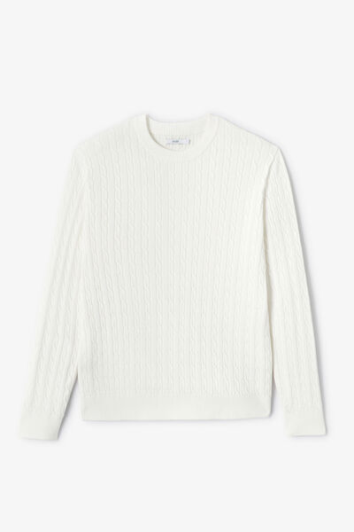 Pull col rond torsad&eacute;