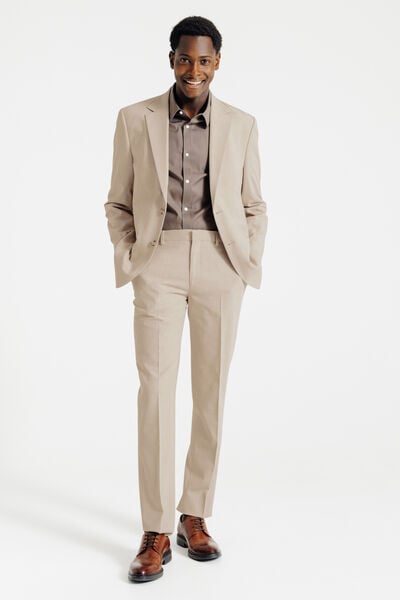 Tweekleurige comfort fit kostuumbroek