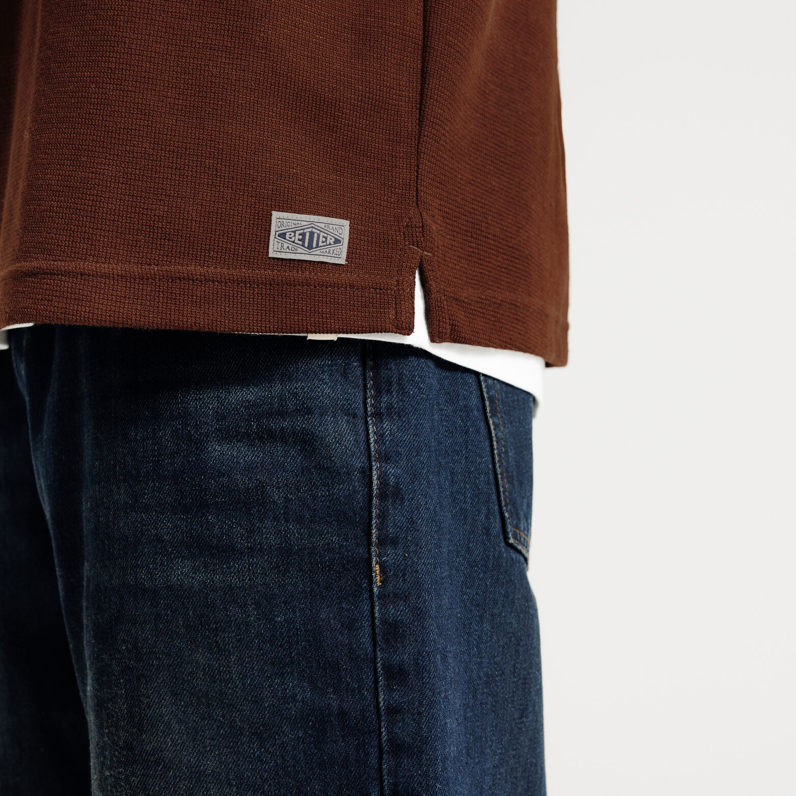 T-shirt lange mouwen in reli&euml;fstof