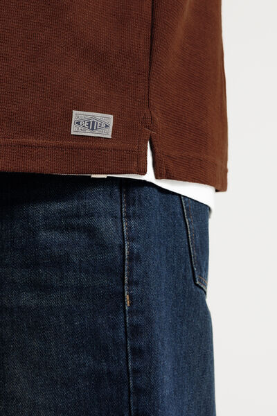 Tee shirt manches longues matière reliéfée