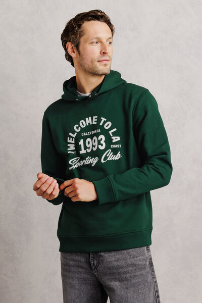 Hoodie met geflockte print vooraan 1993