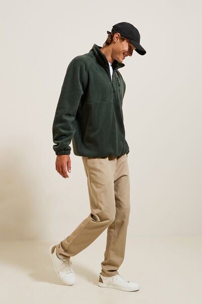 Fleecesweater met opstaande ritskraag