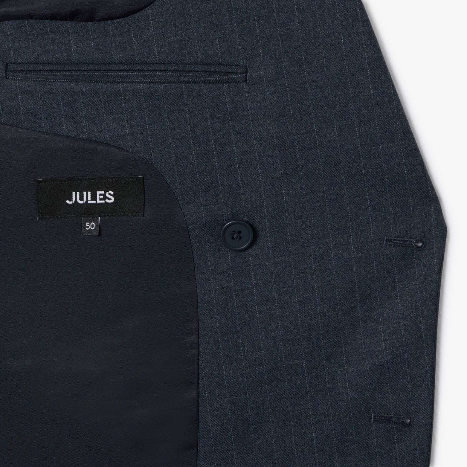 Veste de costume crois&eacute;e confort ray&eacute;e