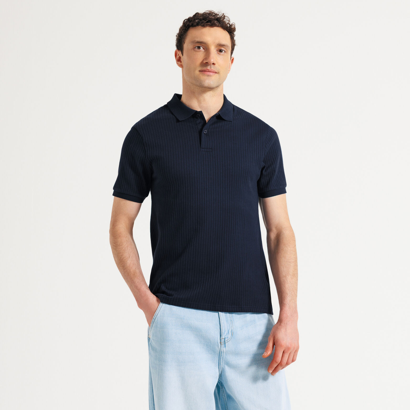 Polo korte mouwen in textuurstof