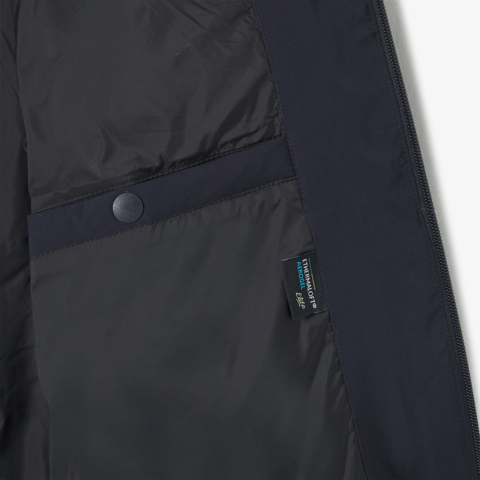 Gewatteerde donsjas met kap en rits