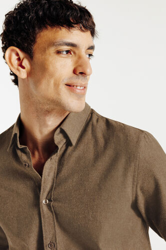 Slim fit hemd in flanelkatoen