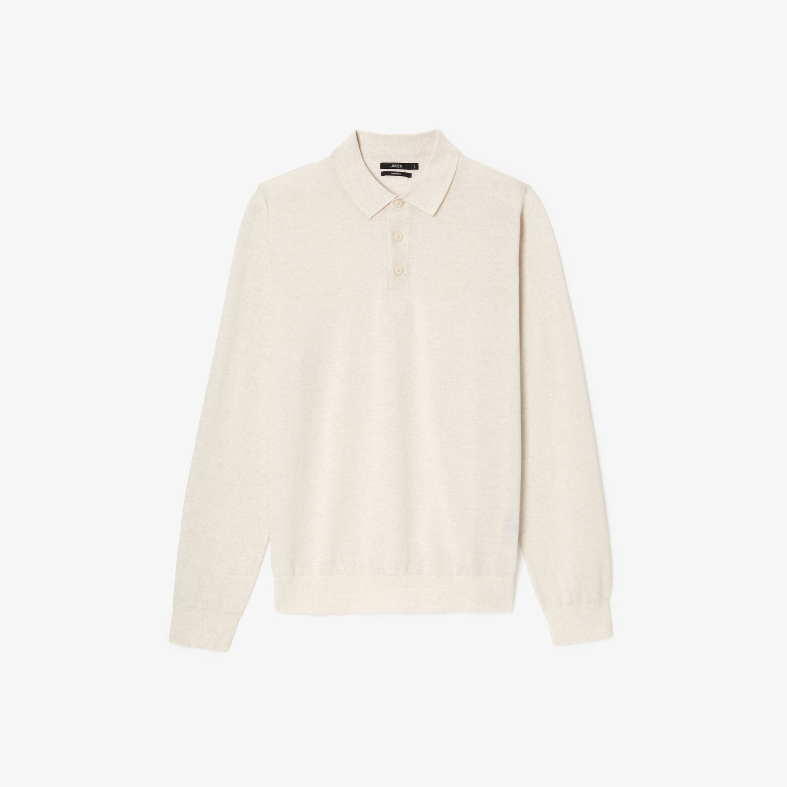 Polo met knoopkraag in merinoswol