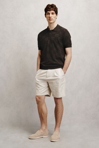 Polo en maille point damier