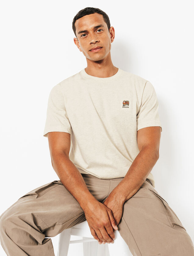 Tee shirt chin&eacute; brod&eacute; col rond