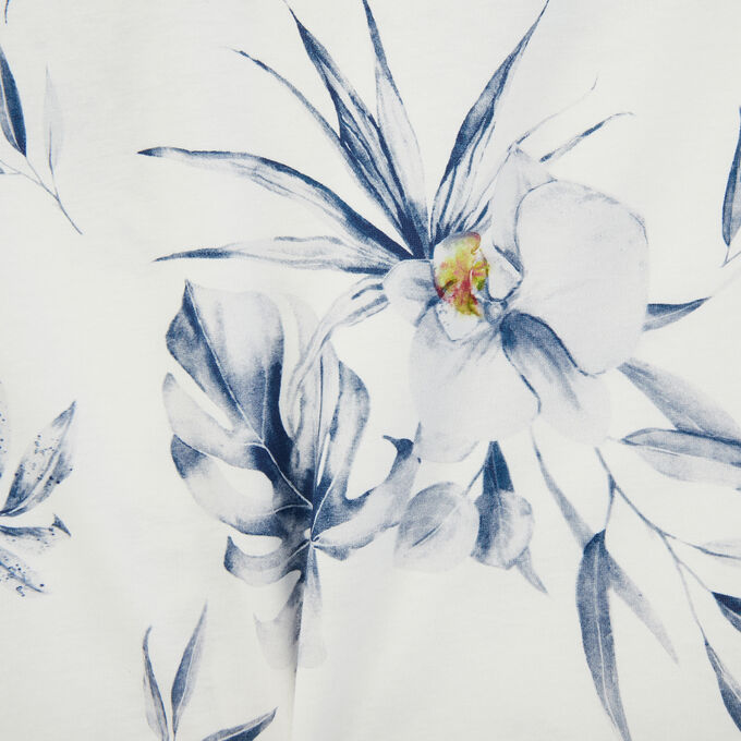 tee shirt imprimé fleurs hibiscus
