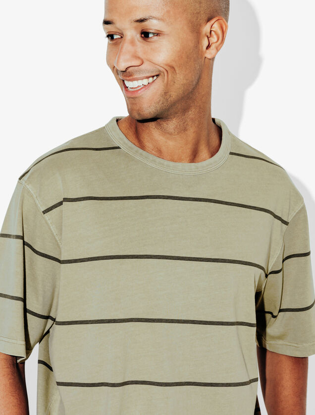 Tee shirt ray&eacute; col rond