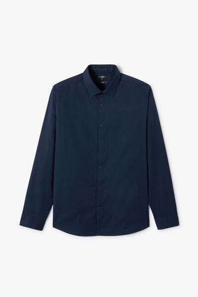 Chemise 100% coton slim sans repassage unie