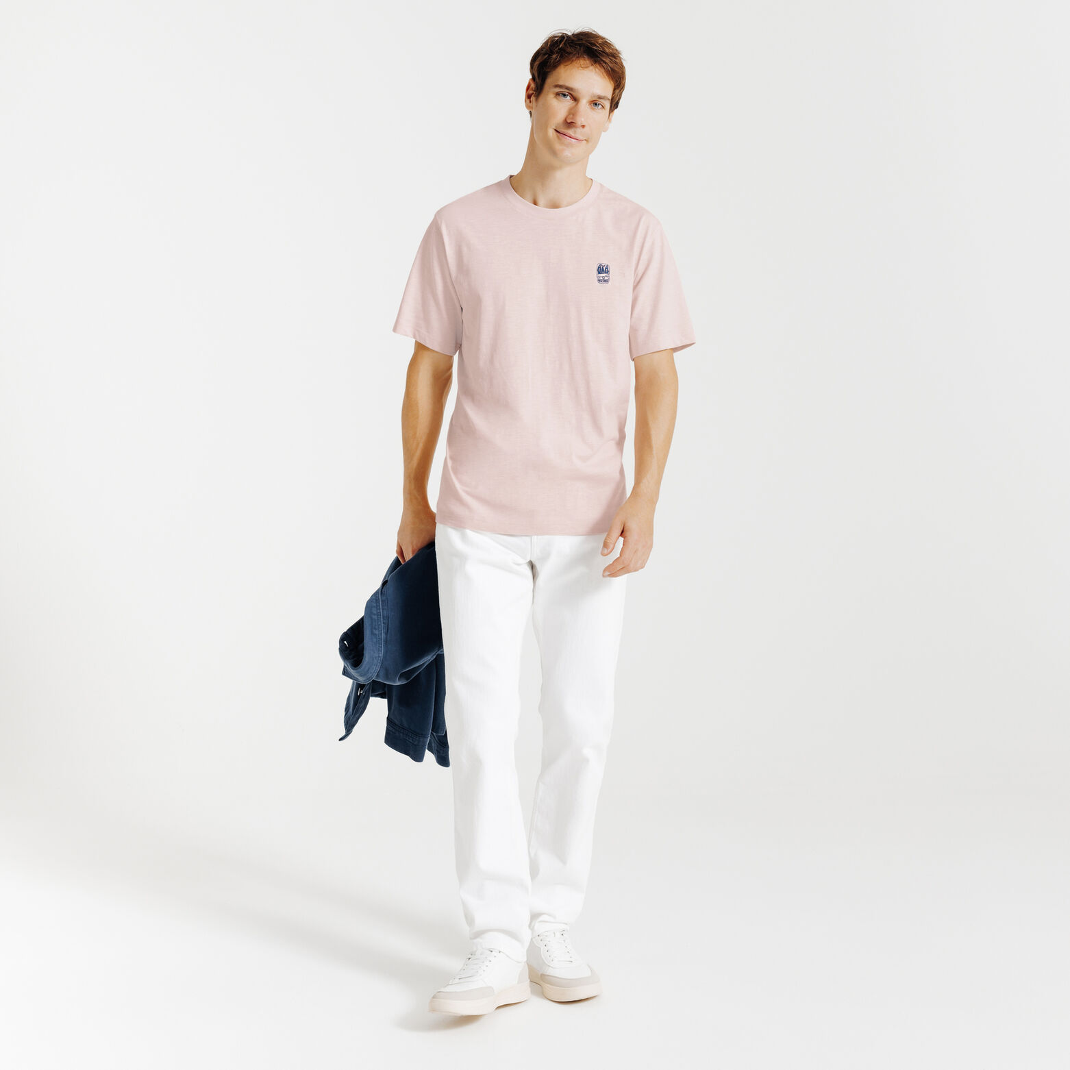 Tee shirt mati&egrave;re flamm&eacute;e broderie poitrine