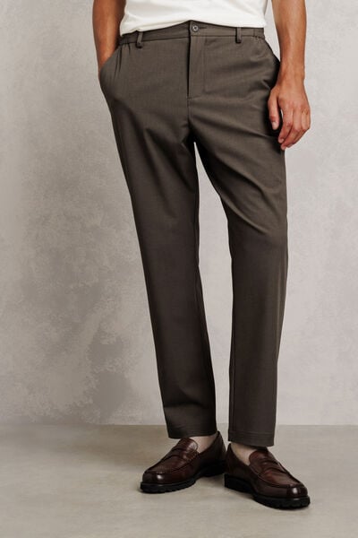 Tapered broek met half-elastische taille