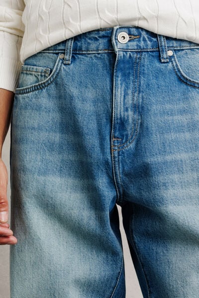 Jean loose d&eacute;lav&eacute; 100% coton