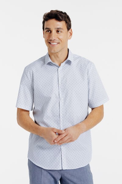 Slim fit hemdje in katoen met geometrische print