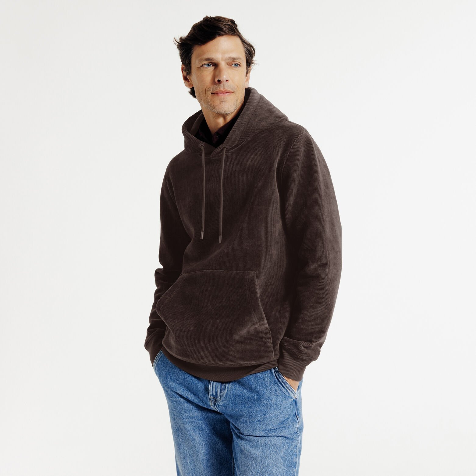 Sweat à capuche velours