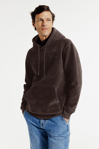 Sweat à capuche velours