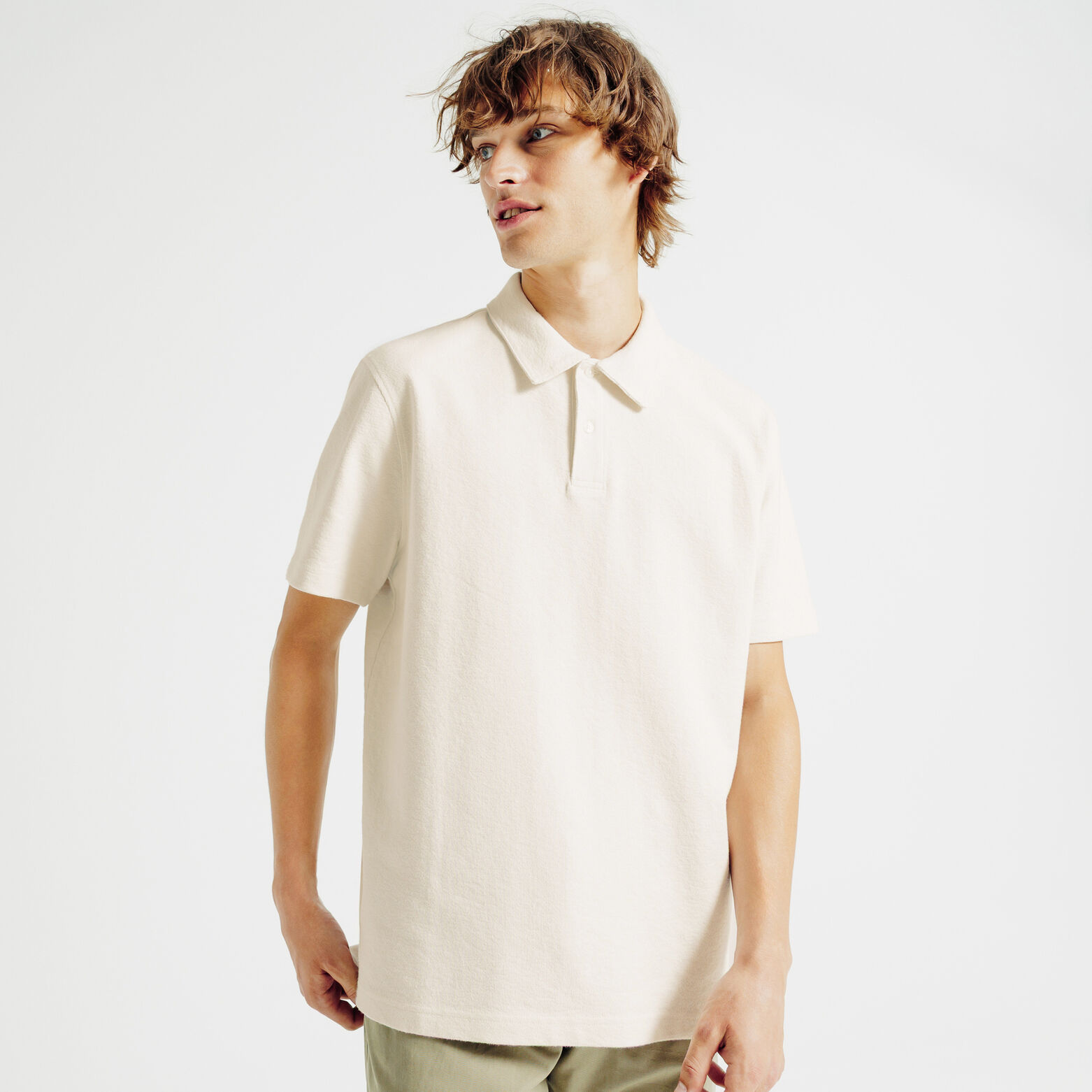 Polo korte mouwen in textuurstof