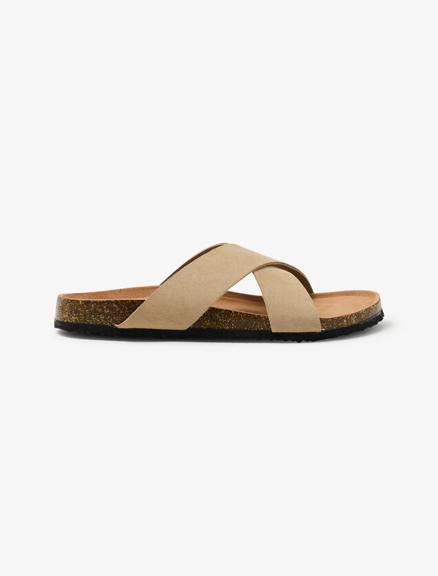 Gekruiste sandalen in su&egrave;deleer