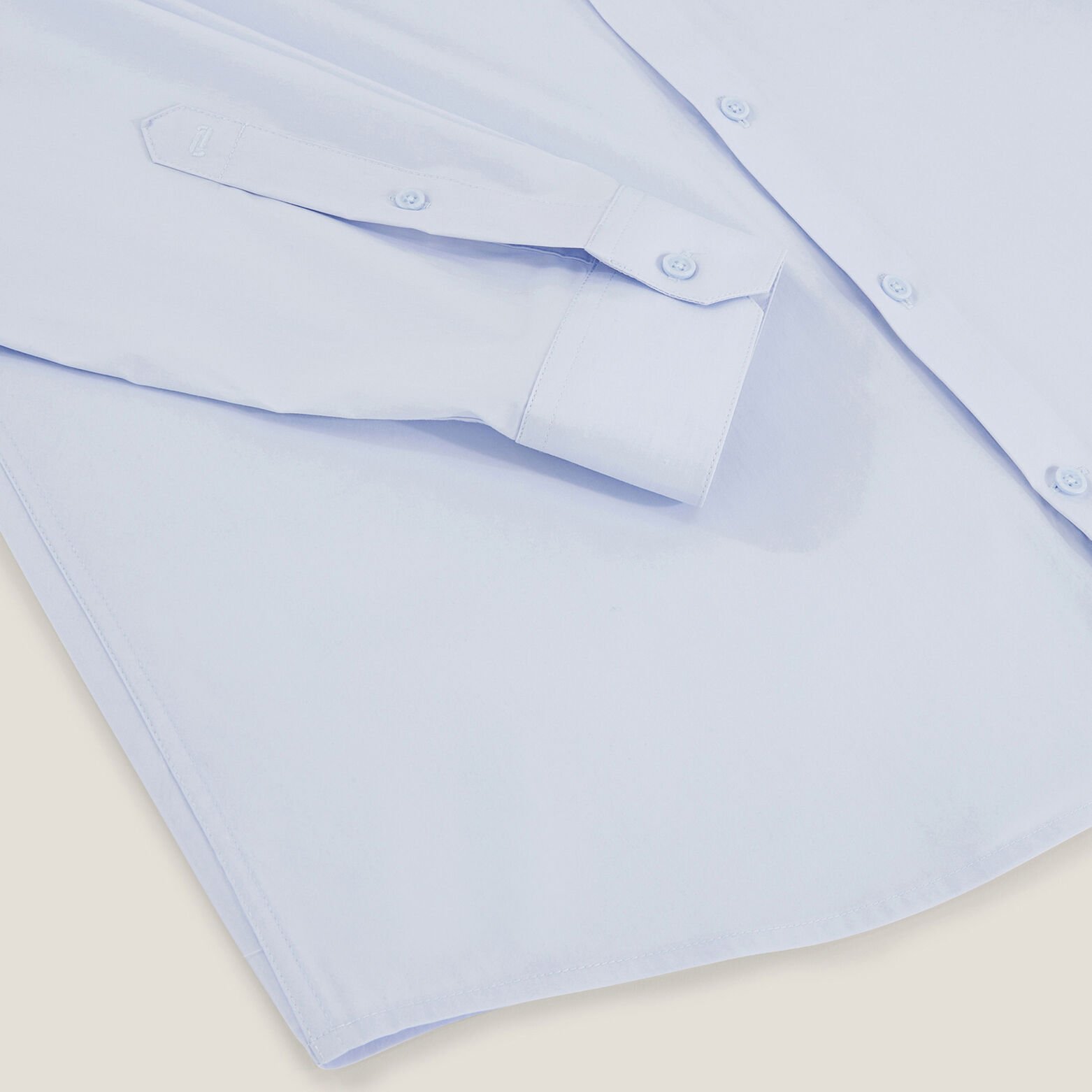 Regular effen hemd in katoen, nylon en elastaan